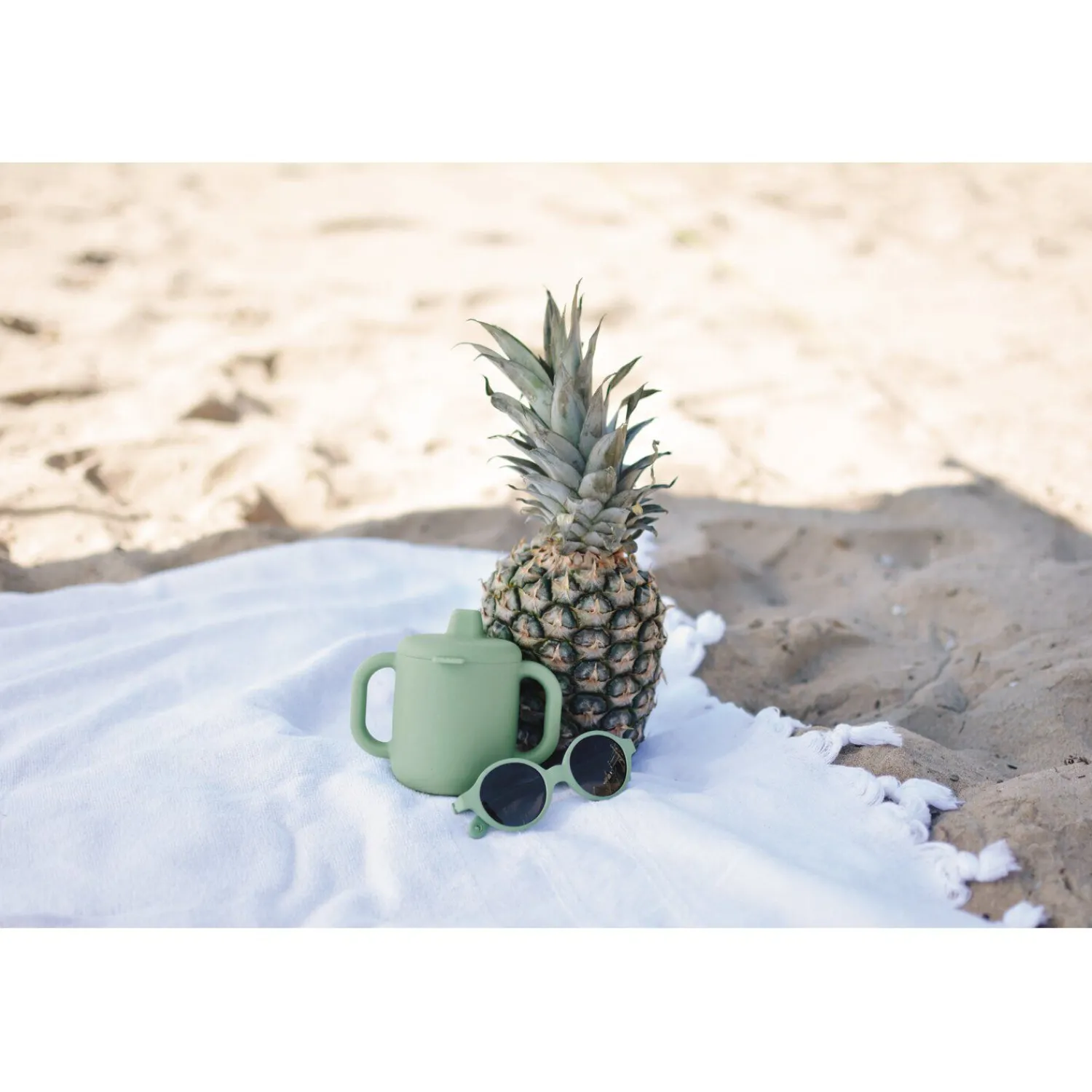 BÉABA Tasse d'apprentissage silicone Vert sauge< Goûter Sain|Couverts Vaisselle Et Bavoirs