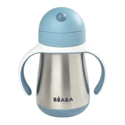 BÉABA Tasse paille inox 250ml Bleu< Couverts Vaisselle Et Bavoirs|Biberons Et Accessoires