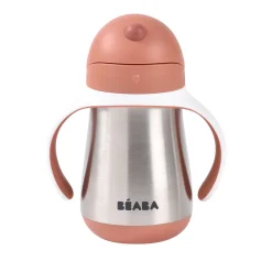 BÉABA Tasse paille inox 250ml Terracotta< Couverts Vaisselle Et Bavoirs|Biberons Et Accessoires