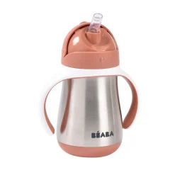 BÉABA Tasse paille inox 250ml Terracotta< Couverts Vaisselle Et Bavoirs|Biberons Et Accessoires