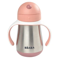 BÉABA Tasse paille inox 250ml Vieux rose< Couverts Vaisselle Et Bavoirs|Biberons Et Accessoires