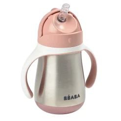 BÉABA Tasse paille inox 250ml Vieux rose< Couverts Vaisselle Et Bavoirs|Biberons Et Accessoires