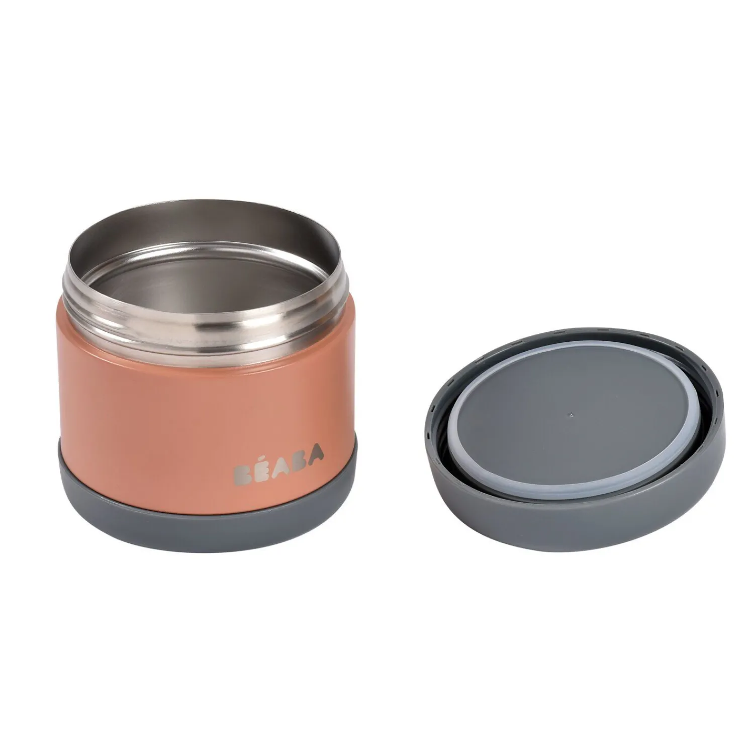 BÉABA Thermo-portion inox 500ml Gris minéral/Terracotta< Goûter Sain|Pots De Conservation